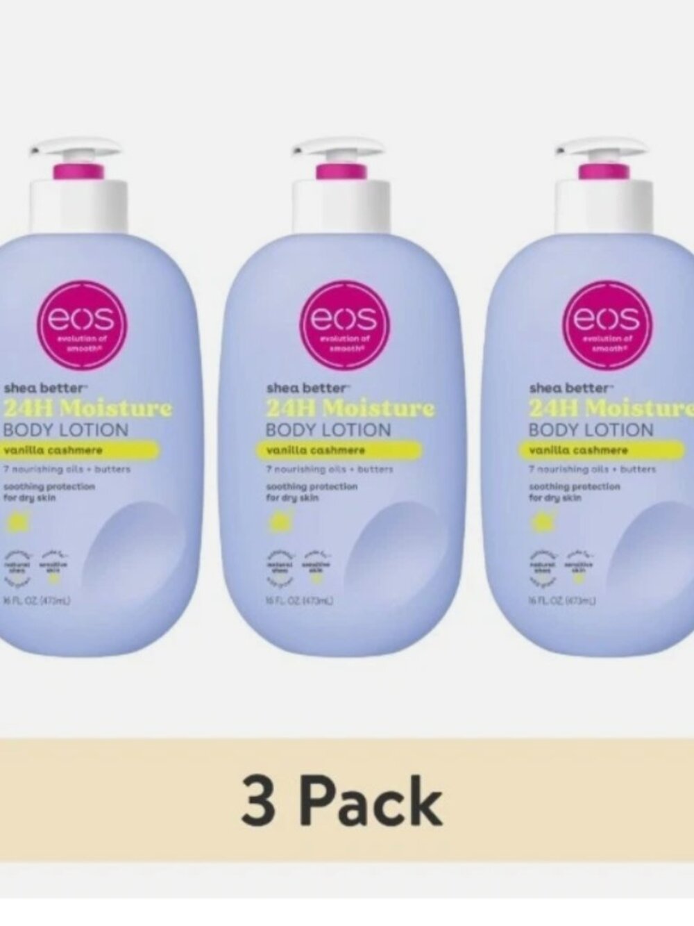 (3 pack) eos Shea Better Vanilla Cashmere Body Lotion - 16 fl oz